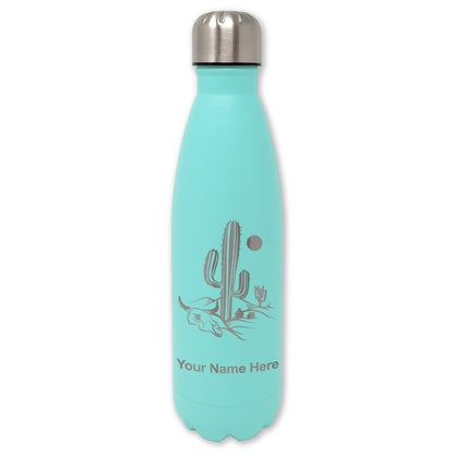 LaserGram Double Wall Water Bottle, Cactus, Personalized Engraving Included