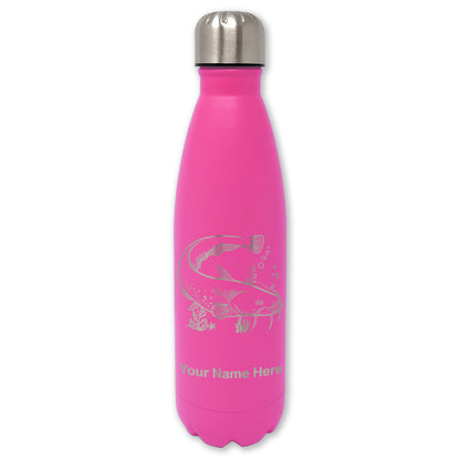 LaserGram Double Wall Water Bottle, Catfish, Personalized Engraving Included