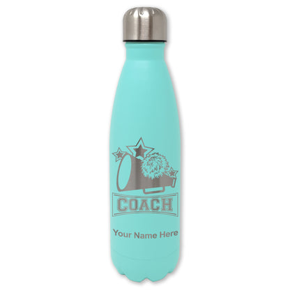 LaserGram Double Wall Water Bottle, Cheerleading Coach, Personalized Engraving Included
