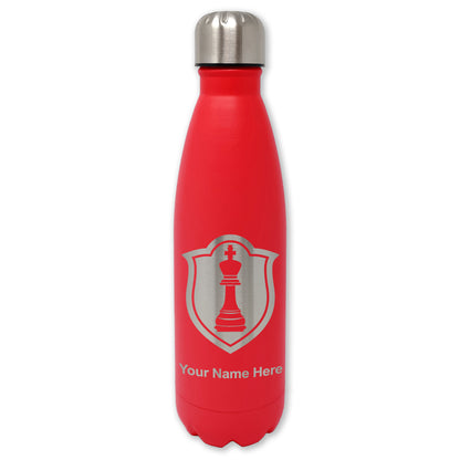 LaserGram Double Wall Water Bottle, Chess King, Personalized Engraving Included