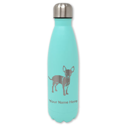 LaserGram Double Wall Water Bottle, Chihuahua Dog, Personalized Engraving Included