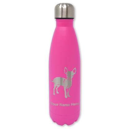 LaserGram Double Wall Water Bottle, Chihuahua Dog, Personalized Engraving Included