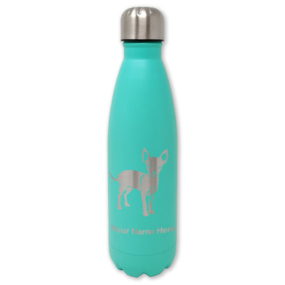 LaserGram Double Wall Water Bottle, Chihuahua Dog, Personalized Engraving Included