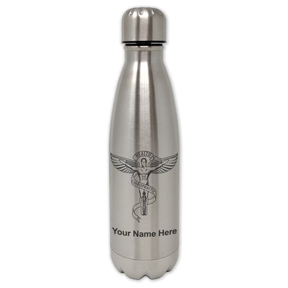 LaserGram Double Wall Water Bottle, Chiropractic Symbol, Personalized Engraving Included