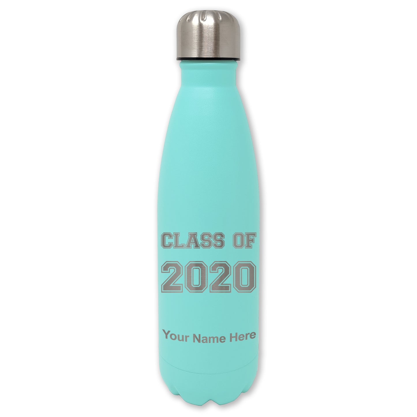 LaserGram Double Wall Water Bottle, Class of 2020, 2021, 2022, 2023, 2024, 2025, Personalized Engraving Included