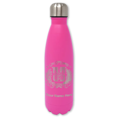 LaserGram Double Wall Water Bottle, Coat of Arms Dominican Republic, Personalized Engraving Included