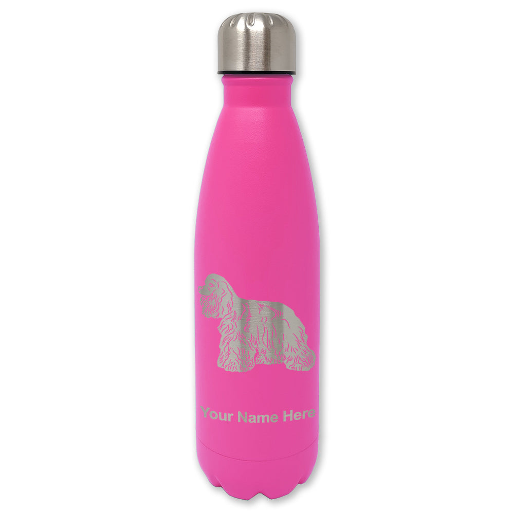 LaserGram Double Wall Water Bottle, Cocker Spaniel Dog, Personalized Engraving Included