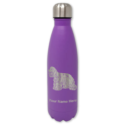 LaserGram Double Wall Water Bottle, Cocker Spaniel Dog, Personalized Engraving Included