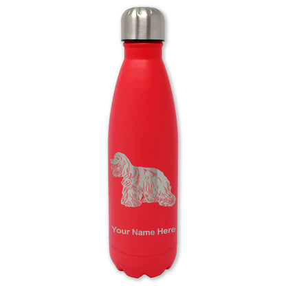 LaserGram Double Wall Water Bottle, Cocker Spaniel Dog, Personalized Engraving Included
