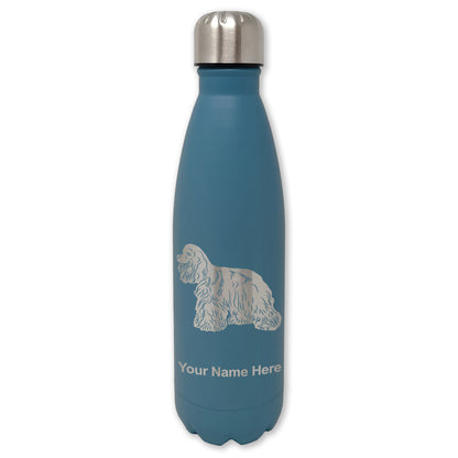 LaserGram Double Wall Water Bottle, Cocker Spaniel Dog, Personalized Engraving Included