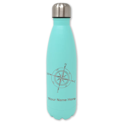 LaserGram Double Wall Water Bottle, Compass Rose, Personalized Engraving Included