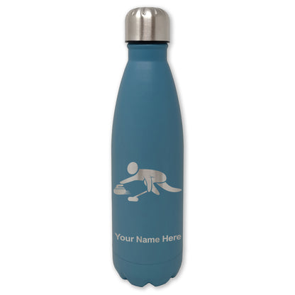 LaserGram Double Wall Water Bottle, Curling Figure, Personalized Engraving Included