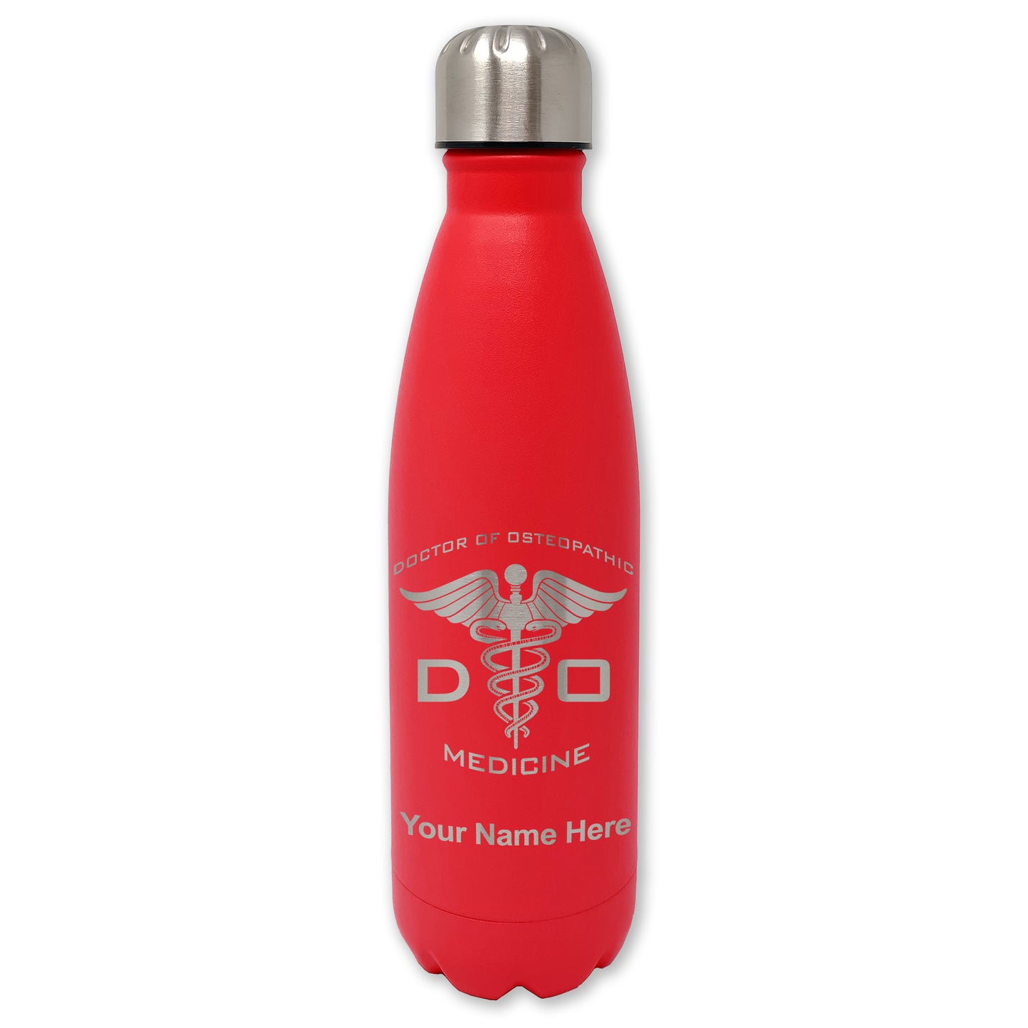 LaserGram Double Wall Water Bottle, DO Doctor of Osteopathic Medicine, Personalized Engraving Included