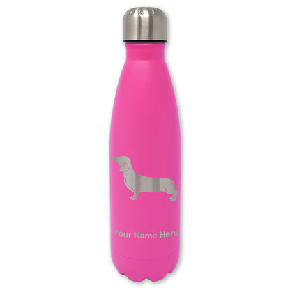LaserGram Double Wall Water Bottle, Dachshund Dog, Personalized Engraving Included