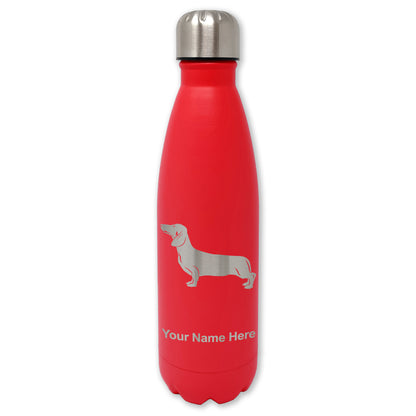LaserGram Double Wall Water Bottle, Dachshund Dog, Personalized Engraving Included