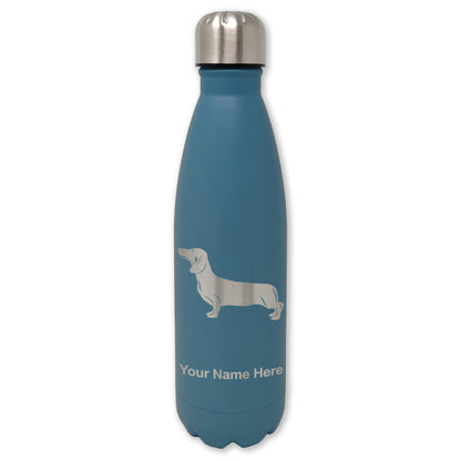 LaserGram Double Wall Water Bottle, Dachshund Dog, Personalized Engraving Included