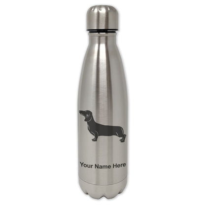 LaserGram Double Wall Water Bottle, Dachshund Dog, Personalized Engraving Included