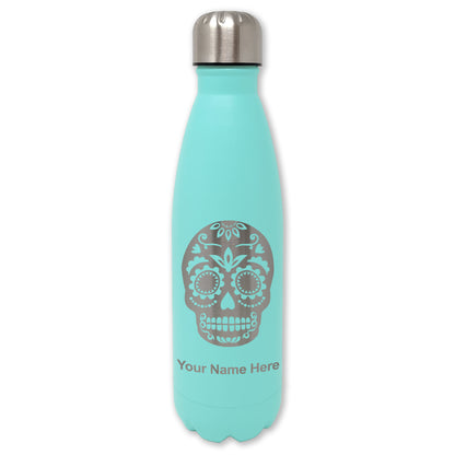 LaserGram Double Wall Water Bottle, Day of the Dead, Personalized Engraving Included