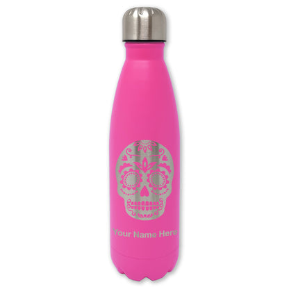 LaserGram Double Wall Water Bottle, Day of the Dead, Personalized Engraving Included