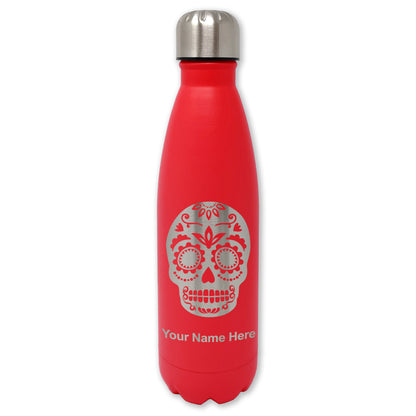 LaserGram Double Wall Water Bottle, Day of the Dead, Personalized Engraving Included