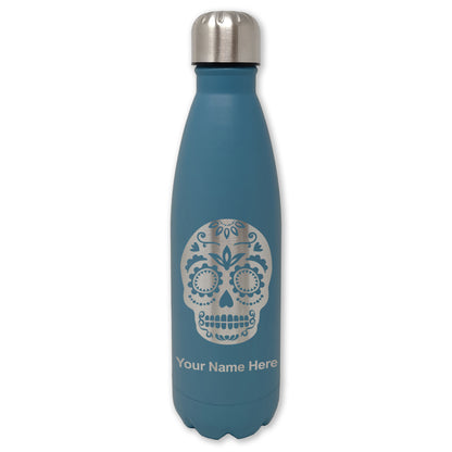 LaserGram Double Wall Water Bottle, Day of the Dead, Personalized Engraving Included