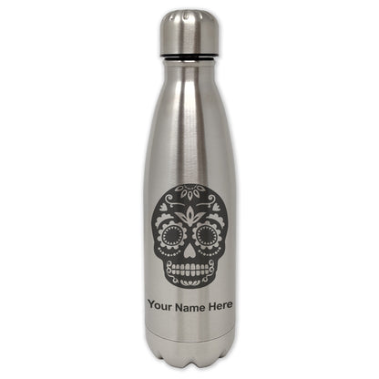 LaserGram Double Wall Water Bottle, Day of the Dead, Personalized Engraving Included