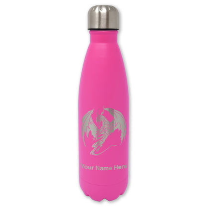 LaserGram Double Wall Water Bottle, Dragon, Personalized Engraving Included