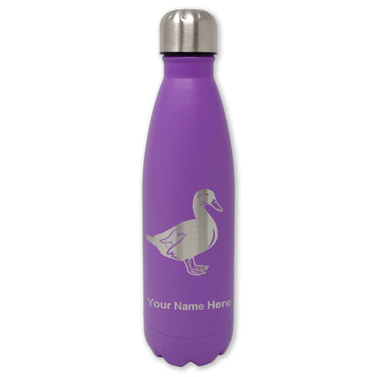 LaserGram Double Wall Water Bottle, Duck, Personalized Engraving Included