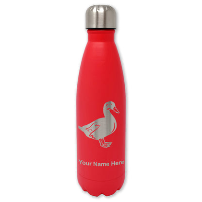 LaserGram Double Wall Water Bottle, Duck, Personalized Engraving Included