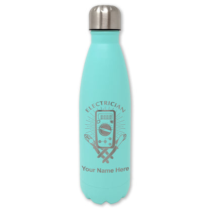 LaserGram Double Wall Water Bottle, Electrician, Personalized Engraving Included