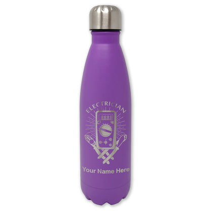LaserGram Double Wall Water Bottle, Electrician, Personalized Engraving Included