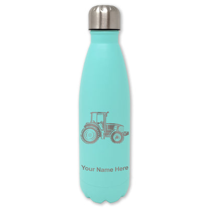 LaserGram Double Wall Water Bottle, Farm Tractor, Personalized Engraving Included