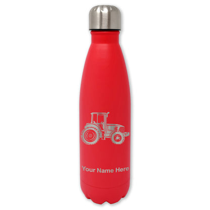 LaserGram Double Wall Water Bottle, Farm Tractor, Personalized Engraving Included