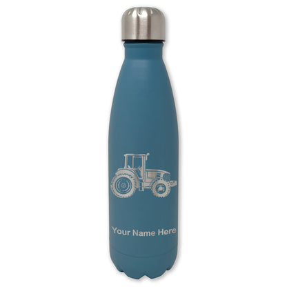 LaserGram Double Wall Water Bottle, Farm Tractor, Personalized Engraving Included