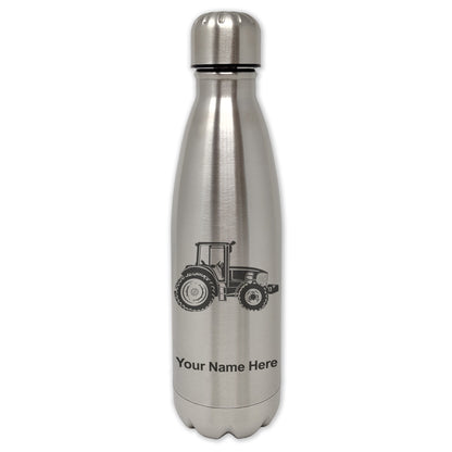 LaserGram Double Wall Water Bottle, Farm Tractor, Personalized Engraving Included