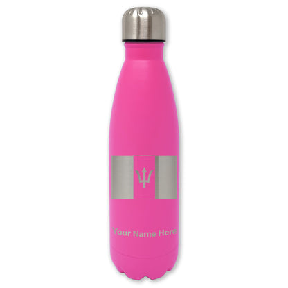 LaserGram Double Wall Water Bottle, Flag of Barbados, Personalized Engraving Included