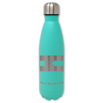 LaserGram Double Wall Water Bottle, Flag of Colorado, Personalized Engraving Included