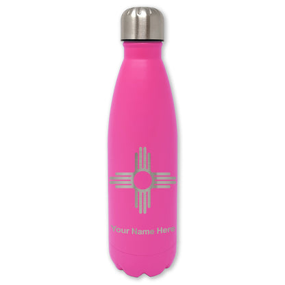 LaserGram Double Wall Water Bottle, Flag of New Mexico, Personalized Engraving Included