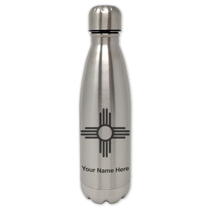 LaserGram Double Wall Water Bottle, Flag of New Mexico, Personalized Engraving Included