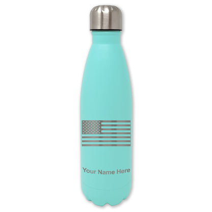 LaserGram Double Wall Water Bottle, Flag of the United States, Personalized Engraving Included