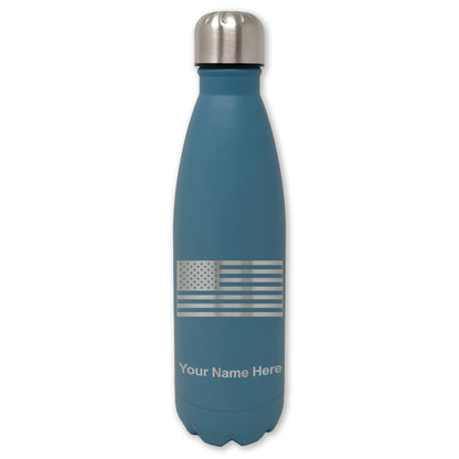 LaserGram Double Wall Water Bottle, Flag of the United States, Personalized Engraving Included
