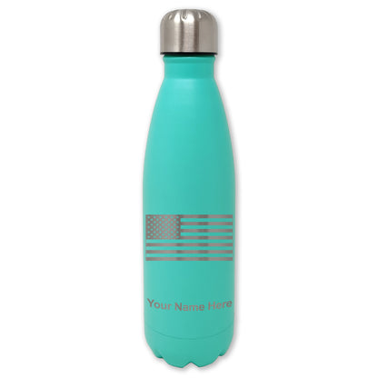 LaserGram Double Wall Water Bottle, Flag of the United States, Personalized Engraving Included