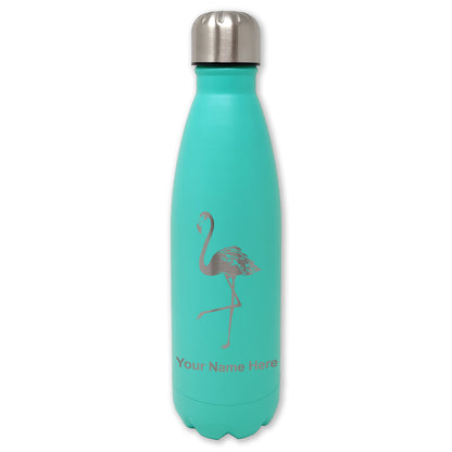 LaserGram Double Wall Water Bottle, Flamingo, Personalized Engraving Included