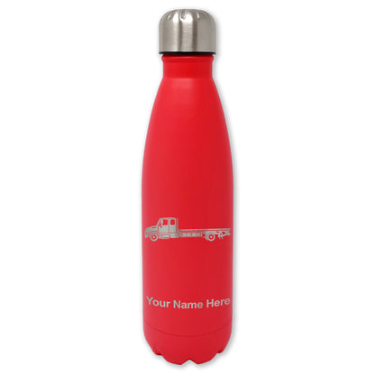 LaserGram Double Wall Water Bottle, Flat Bed Tow Truck, Personalized Engraving Included