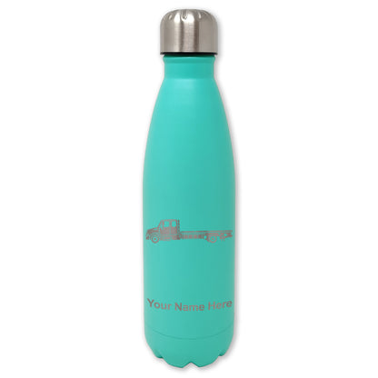 LaserGram Double Wall Water Bottle, Flat Bed Tow Truck, Personalized Engraving Included
