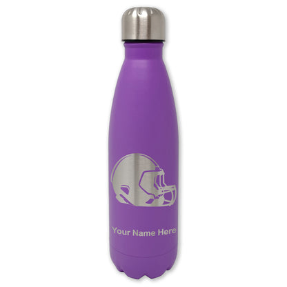LaserGram Double Wall Water Bottle, Football Helmet, Personalized Engraving Included