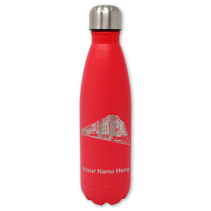 LaserGram Double Wall Water Bottle, Freight Train, Personalized Engraving Included