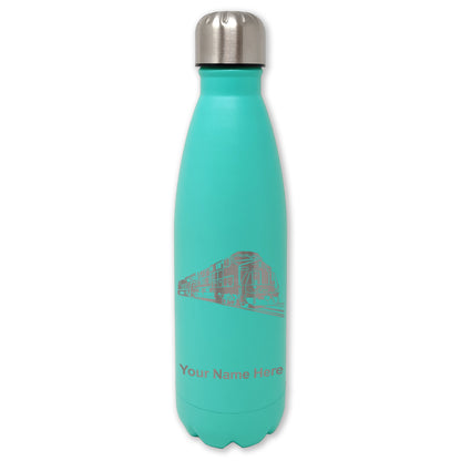LaserGram Double Wall Water Bottle, Freight Train, Personalized Engraving Included