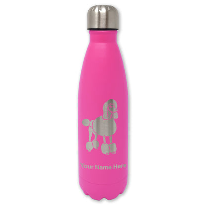 LaserGram Double Wall Water Bottle, French Poodle Dog, Personalized Engraving Included