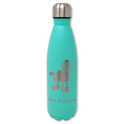 LaserGram Double Wall Water Bottle, French Poodle Dog, Personalized Engraving Included